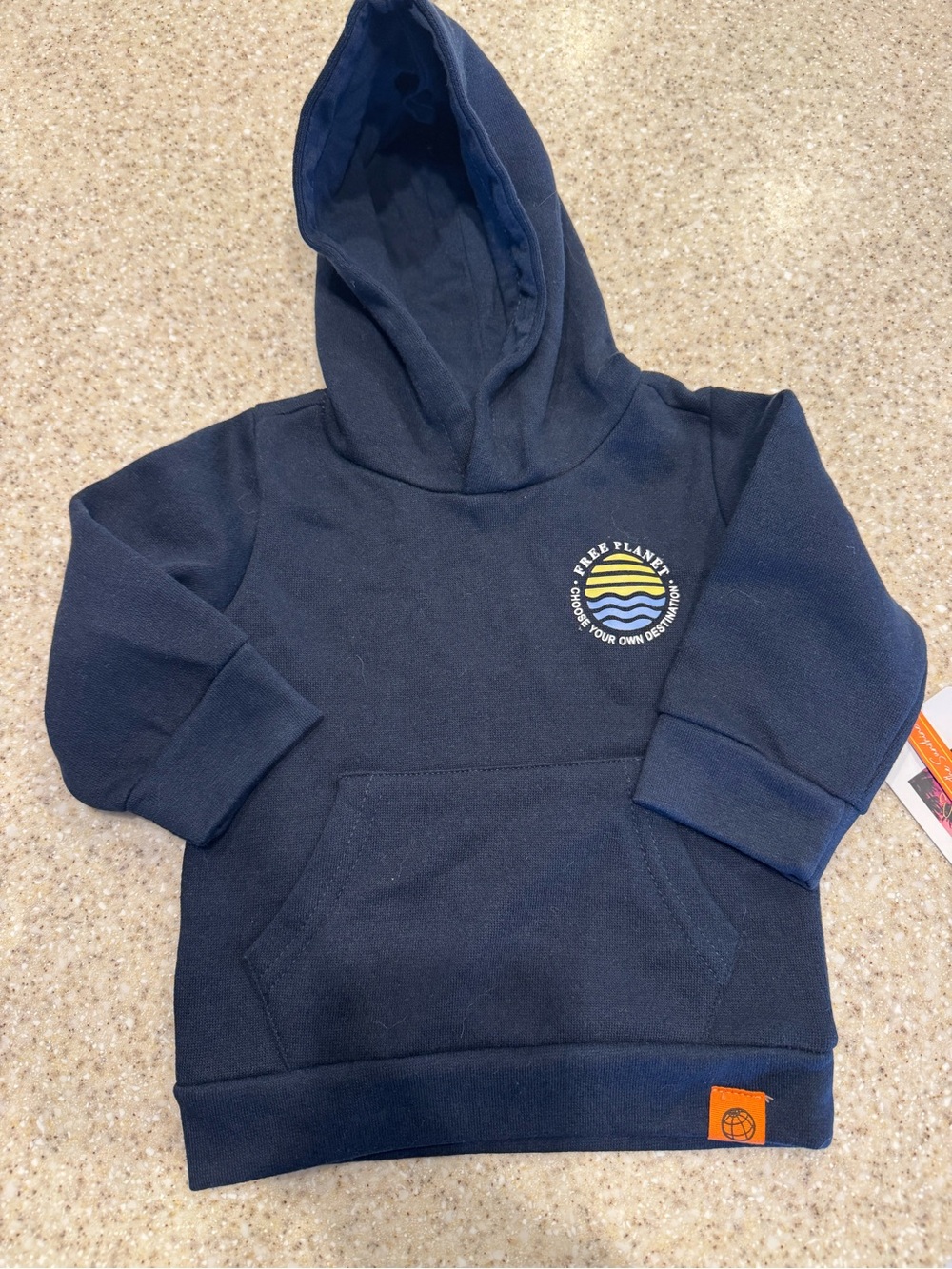 NWT Free Planet Baby Boy/Unisex Navy Blue Pullover Hoodie - Size 12 Months